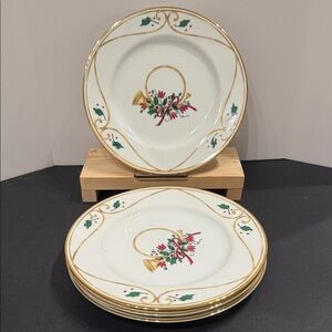 Princess House Vintage Veranda Holiday Salad or Dessert Plates French Horn